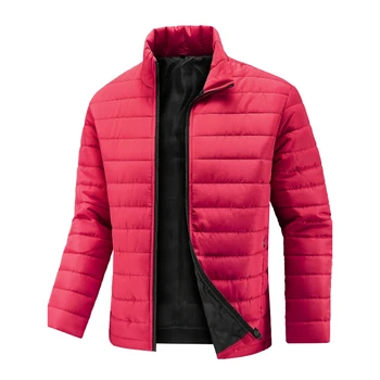 الخريف الوقوف طوق خفيفة الوزن سترات منتفخة الرجال جديد مبطن سترة مقاومة للماء Ripstop أسفل معزول سترة واقية معاطف