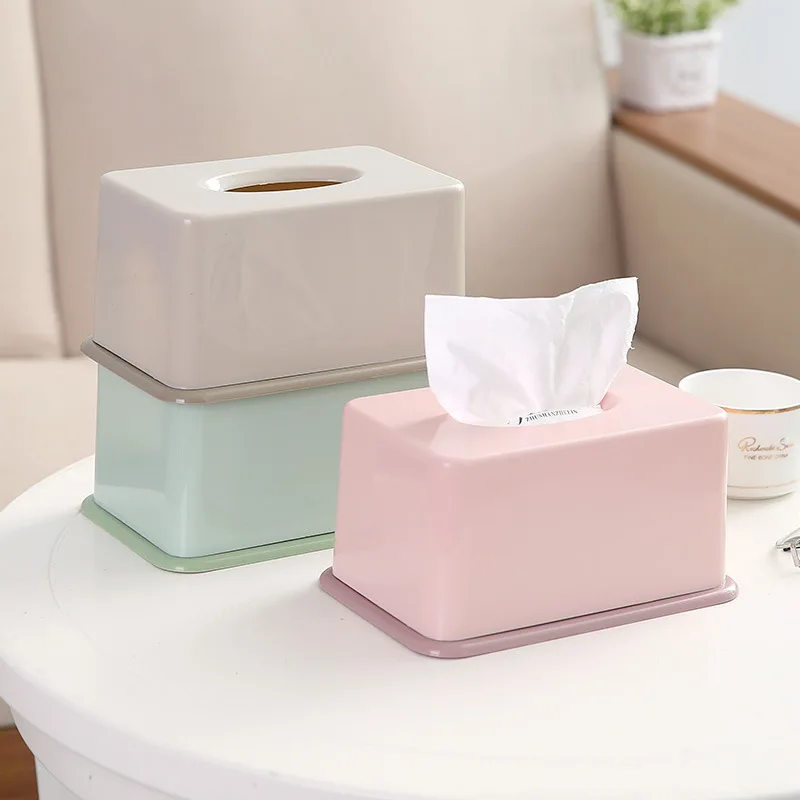 Hot Plastic Tissue Box Wet Tissue Holder Cover Wipes Paper Tissue Paper Storage Box Paper Towel Dispenser Home Napkin Organizer