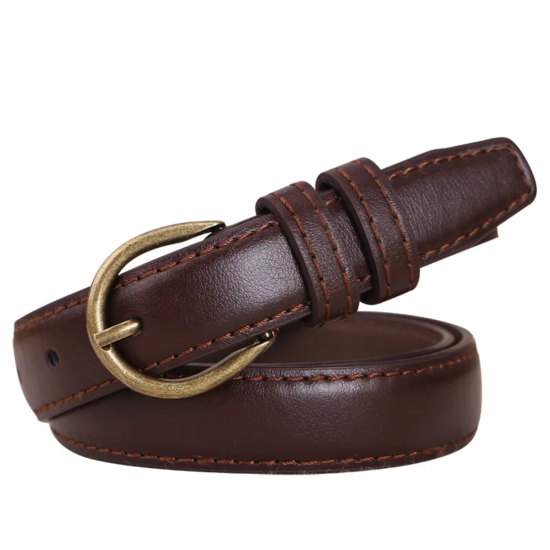 

NEW PU Leather Belts for Women Pin Buckle Jeans Black Belt Casual Ladies Vintage Strap Female Small Waistband 2.3cm Width