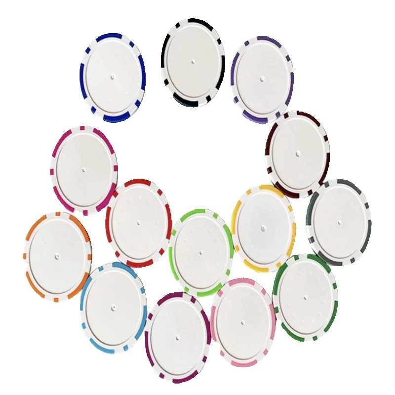 Golf Ball Marker 15pcs Golf Ball Marker on Both Side Print 40mm Dia 11.9g ABS Metal Material