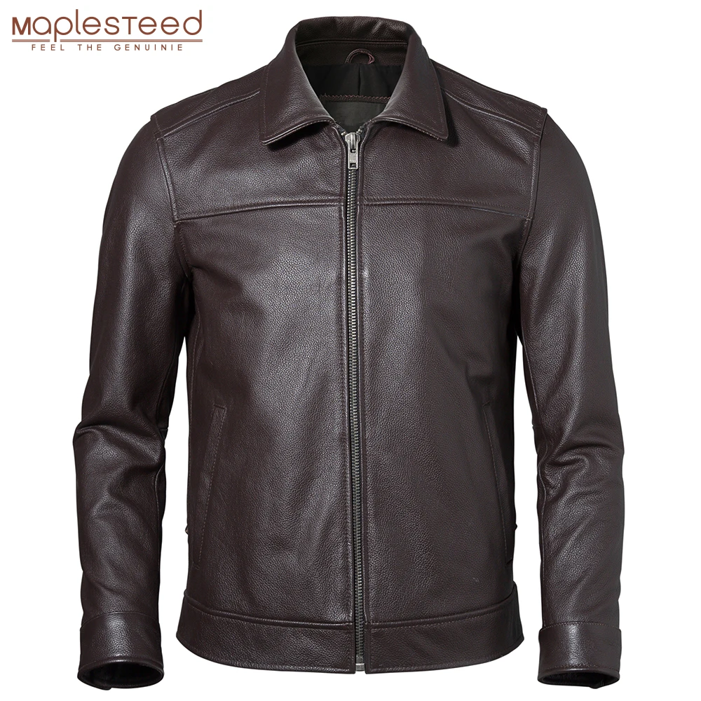 Men's Leather Jacket 100% Natural Cowhide Man Real Leather Coat Male Clothing Autumn Spring Asian Size M601,men leather jacket