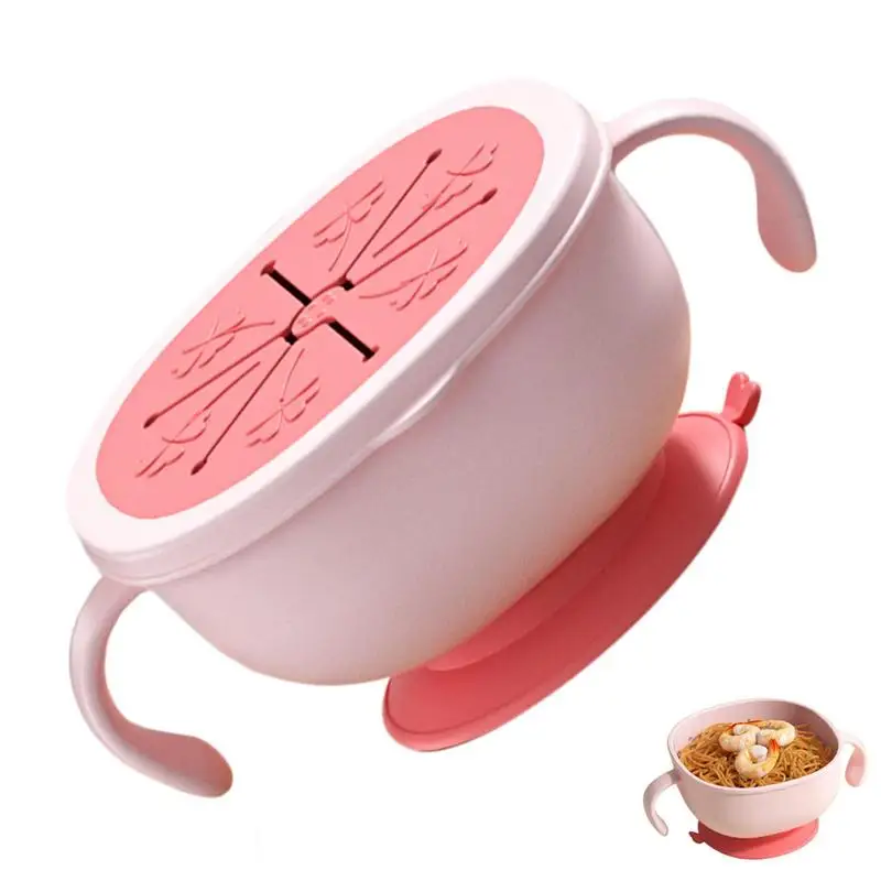 

Baby Bowl Suction Food Bowl With Handle And Straw Spill-Proof Snacks Storage Box Kids Feeding Bowl