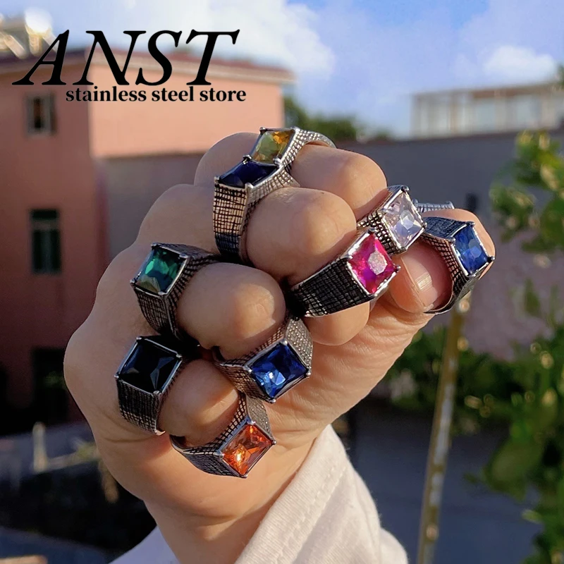 For Him China Men's Stainless Steel Ring Spade Ace Black Silver