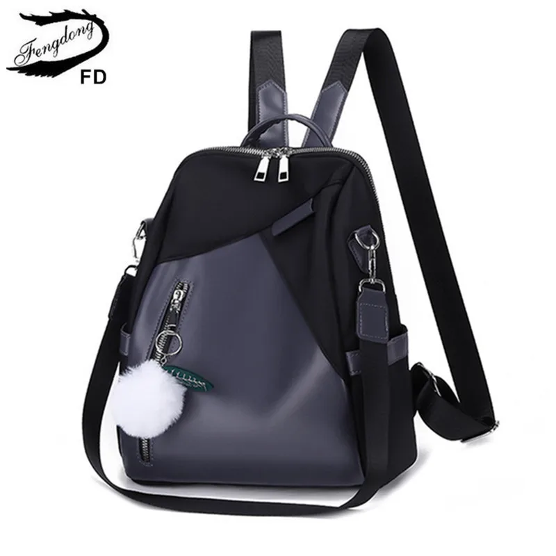 

Fengdong women mini backpack female fashion travel backpack ladies anti theft backpack waterproof black backpacks for teen girls