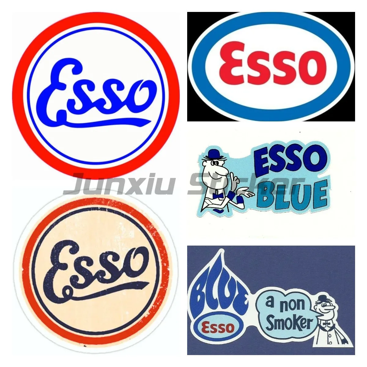 "Esso Blue" Promo Vinyl Sticker/Decalcomania Oil Benzina Garage Service Station