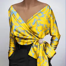 

VONDA Spring Printed Shirts Women Vintage V-Neck Blouse 2022 Casual Beach Tops Tunic Chemise Fashion Elegant Long Sleeve Blusas