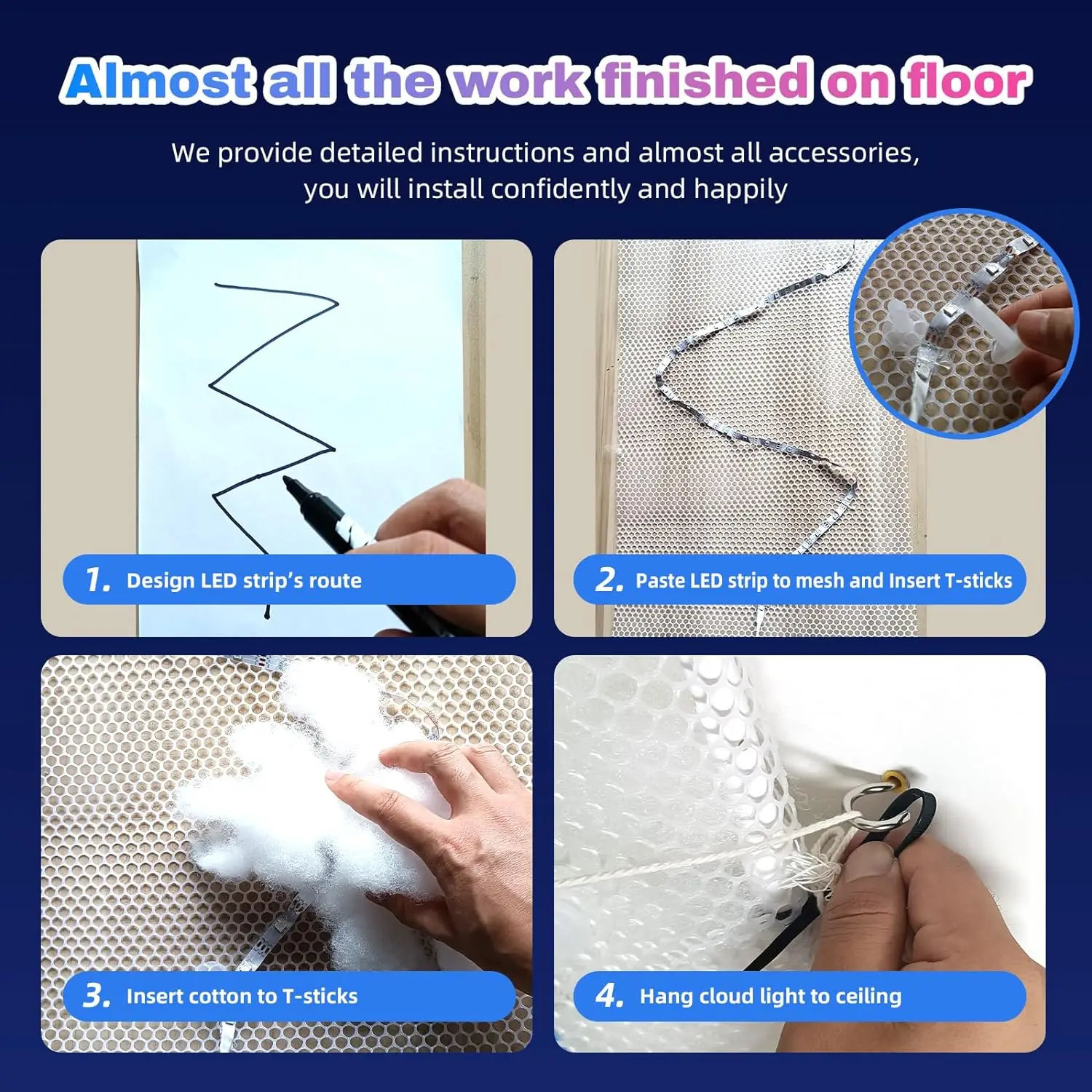 RGB Thunder Cloud Lamp Led , DIY Creative Cloud Lights Strip， Gaming Room Wall Light Bar Atmosphere Party Festival Decor Lights