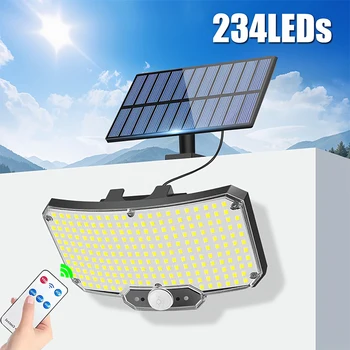 Luce solare a 234 LED con sensore di movimento a 3 modalità Lampada solare per esterni Luci di sicurezza per il design del percorso della recinzione del giardino esterno 1