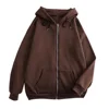Warm Lightweight Coat Hooded Drawstring Jacket Coat for Men Women with Zipper Placket Pockets Loose Fit Sweatshirt Outwear Long 5