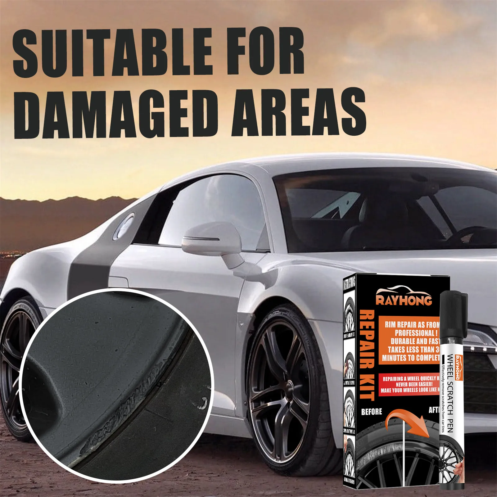 Car DIY Alloy Wheel Repair Adhesive Kit Silver Paint Fix Tool for Car Auto Rim Dent Scratch Care wheel scratch repair kit