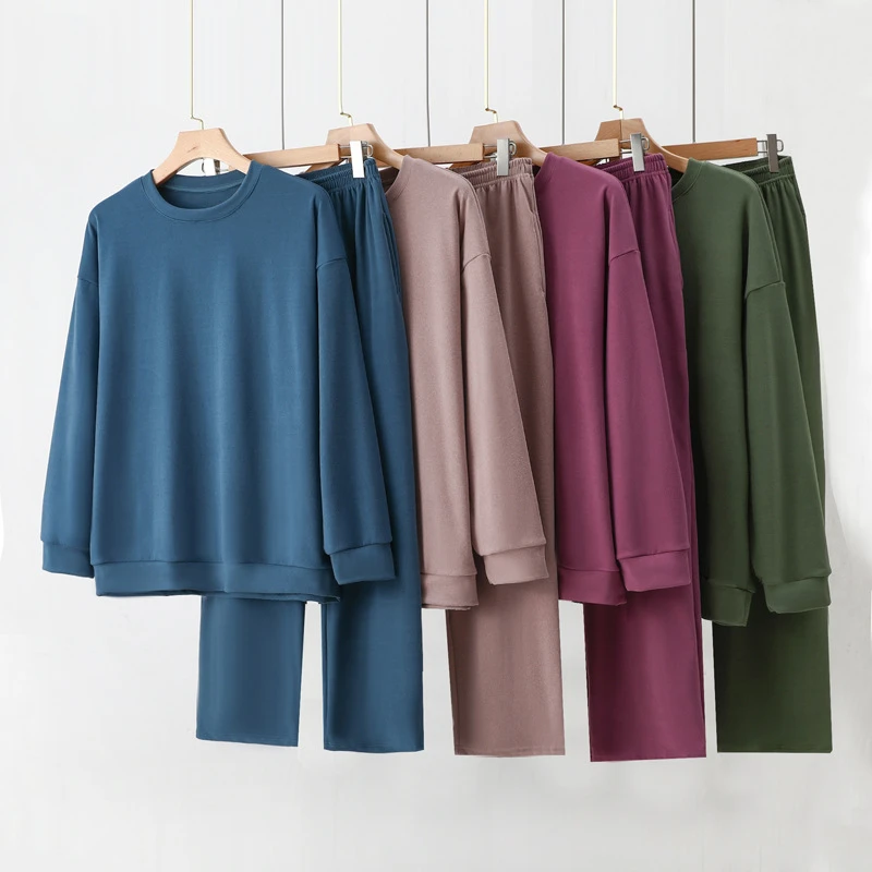 

Super Warm Thickening Men's Homewear Autumn and Winter Underwear Plus Size Plush Warm Sleepwear Loose Long Sleeve Pants Set