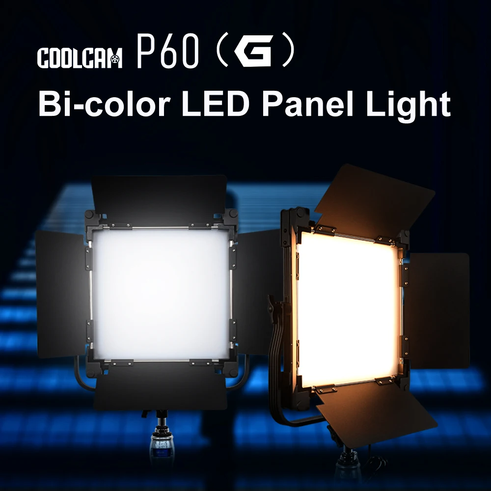 

60W APP и DMX управляемая COOLCAM P60 (G) портативная двухцветная 2700K-6500K фотопанель