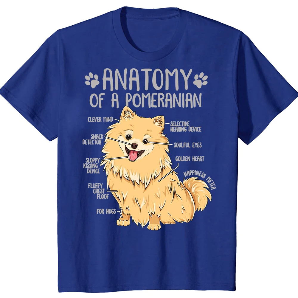Camisetas con estampado de Pomerania para hombre, ropa de calle de