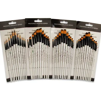 12/48 pezzi pennelli per pittura acrilica, set di pennelli professionali con setole sintetiche piatte, filbert, rotonde, angolari 1