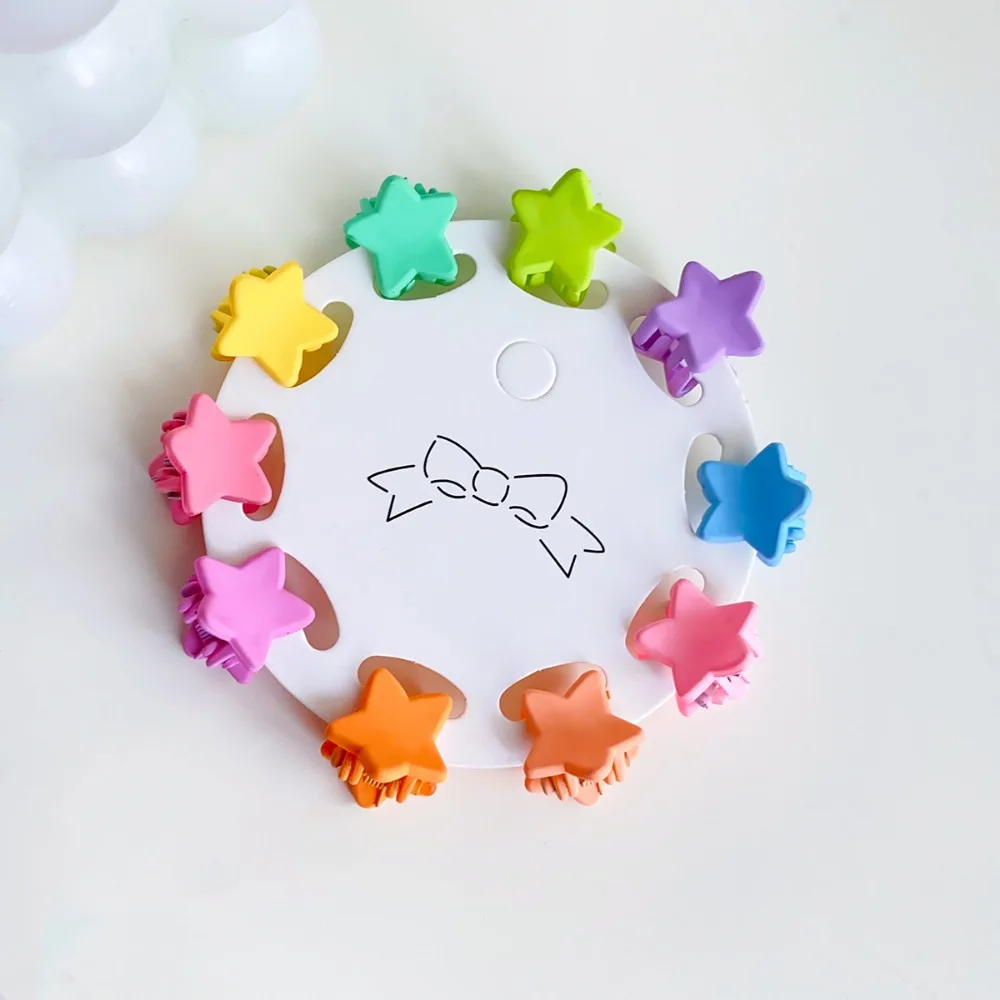 10PCS Cute Star Butterfly Small Hair Claw Crab Hair Clips Girls Childs Mini Cartoon Hair Clamps Baby Headwear Accessories Sets