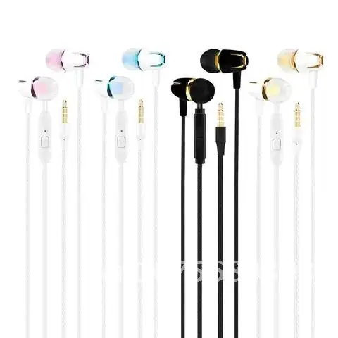 

Wired Earphone 3.5mm M18 Electroplating Bass Stereo In-ear Earphone with Mic Handsfree Call Phone Headset for Android Ios