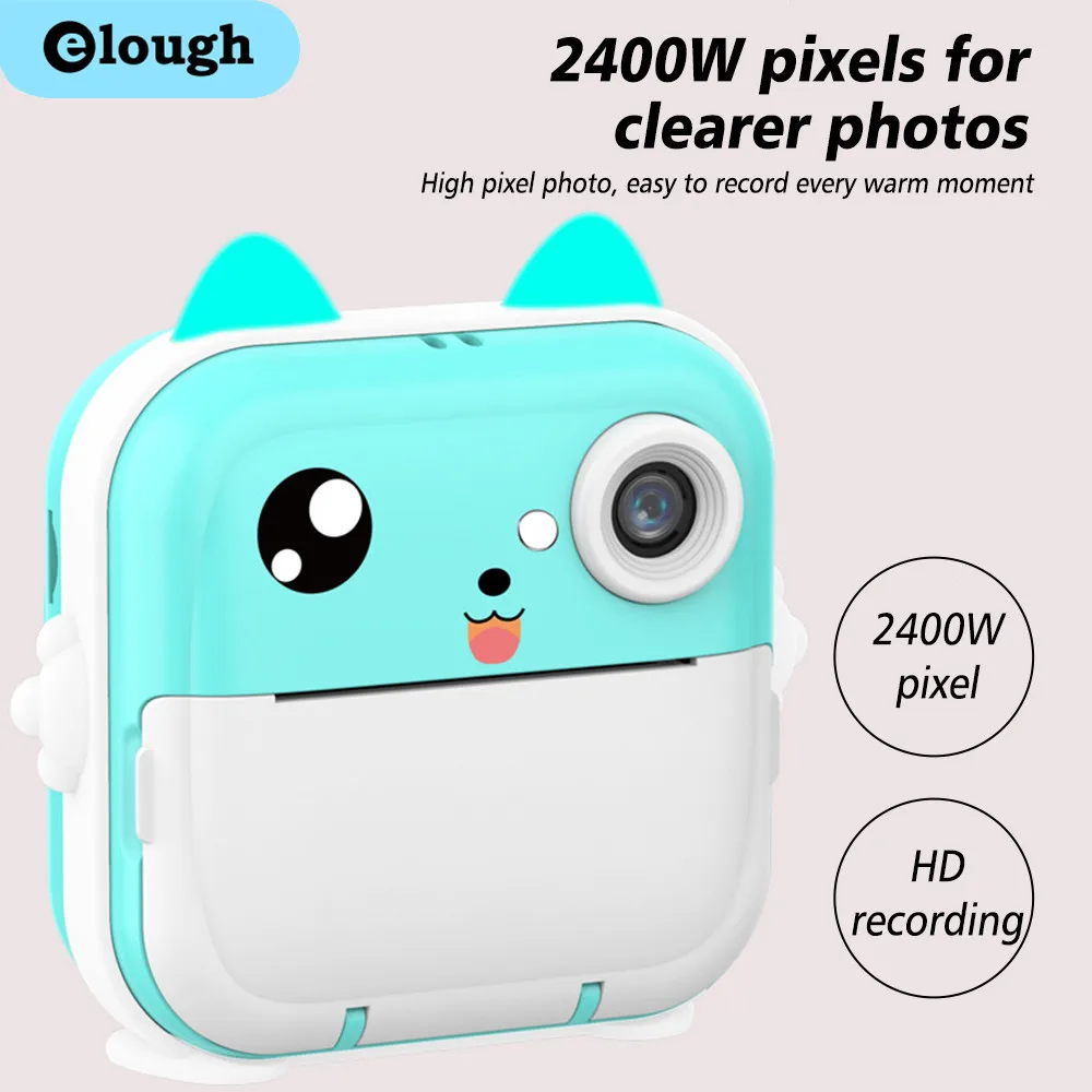EloughInstantPrintCameraChildrensDigitalCameraStickersPrinter