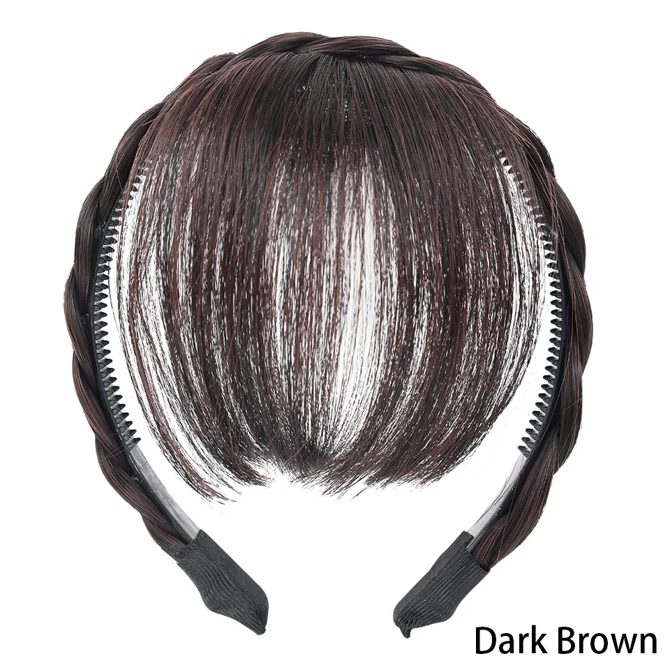 LUPU Synthetic Twist Braid Headband With Fringe Bangs Hair Hoop Wig Braids Hair Extensions For Women Girls Hair Accessories