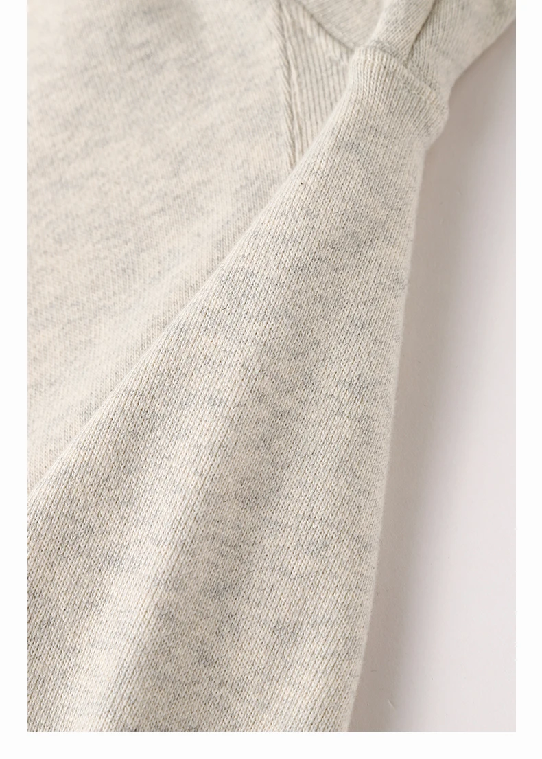 High Quality Oat Gray 520G Heavy Terry Cloth Crew Neck Sweater Men's Simple Loose Top Women sweatshirts