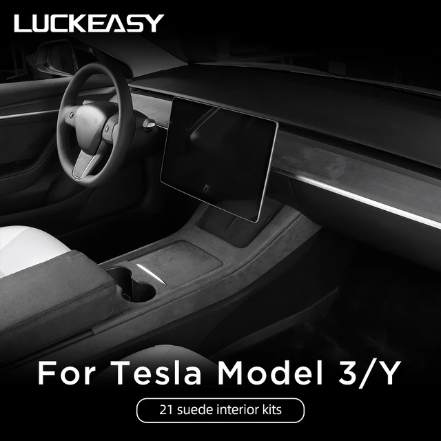 Für Tesla Modell 3 Modell Y Wildleder Lenkrad Center Control Panel  Dekorative Armlehne Box Model3 2023
