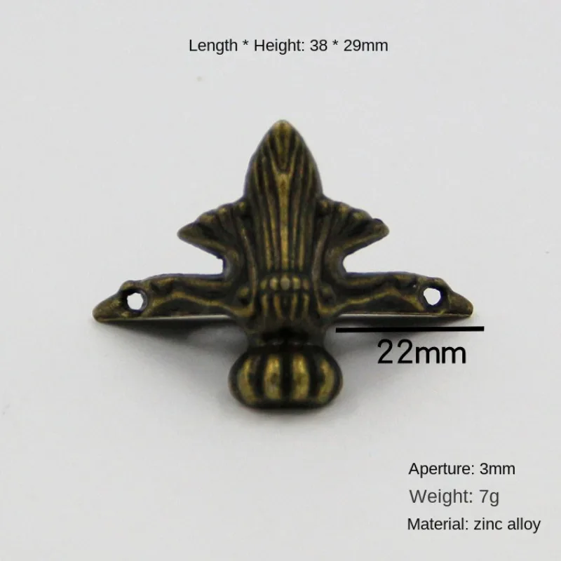 4 Pcs Antique Corner Protector Brass Jewelry Chest Wood Box Cabinet Decorative Feet Leg Corner Bracket Furniture Hardware