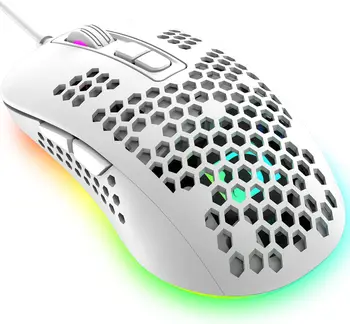 Ziyoulang 383 Ultralight Wired Gaming Mouse DPI 2400 Lightweight Honeycomb Shell RGB Breathing Backlit Optical Computer Mice 1