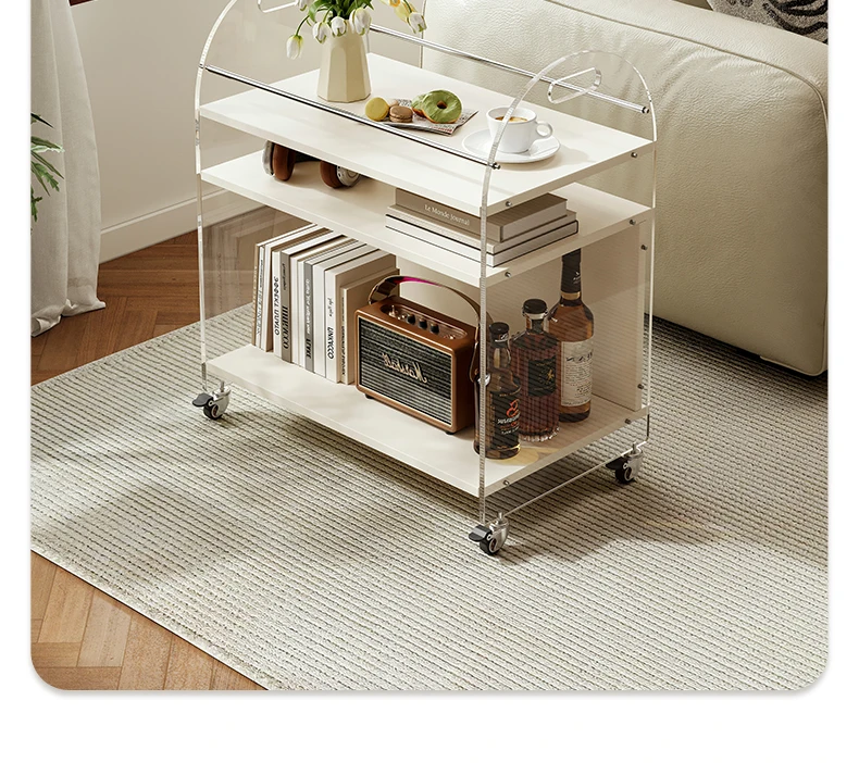 Sofa Edge Movable Living Room Small Coffee Table Creative Small Cart Luxury Bedside Side Cabinet Service 미니협탁 간이 테이블 짱구테이블