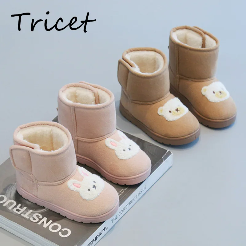 

Winter Cartoon Animals Children Snow Boots PU Plush Warm Ankle Shoes Toddler Boys Girls Soft Hook Loop Kids Fashion Boots