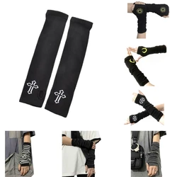 8 Styles Punk Arm Sleeves with Thumb Holes Women Men Party Cosplay Stretchy Long Arm Cover for Street Dance Sport Driving