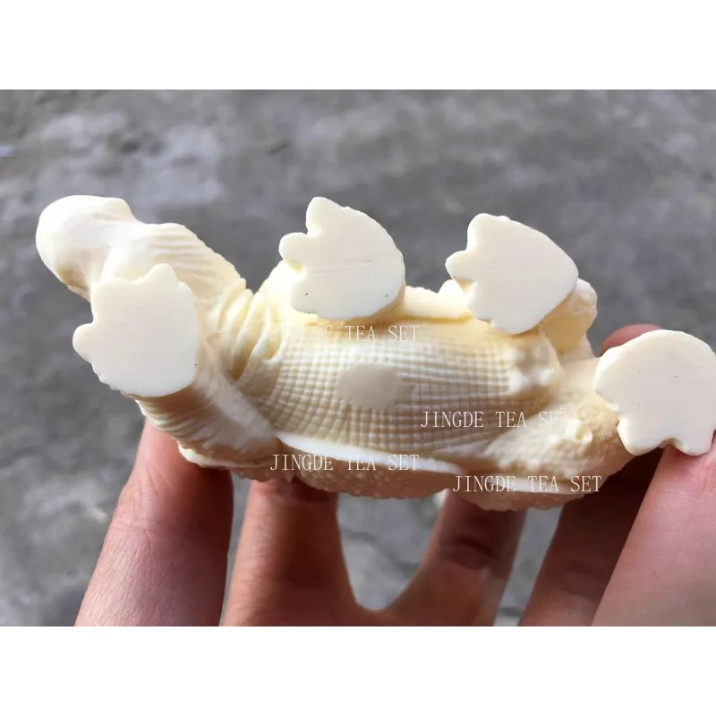 Ivory Rhinoceros Ornament Handheld Components African Lucky Three Treasures Crafts Tea Pet Table Decoration Tea Set Accessories