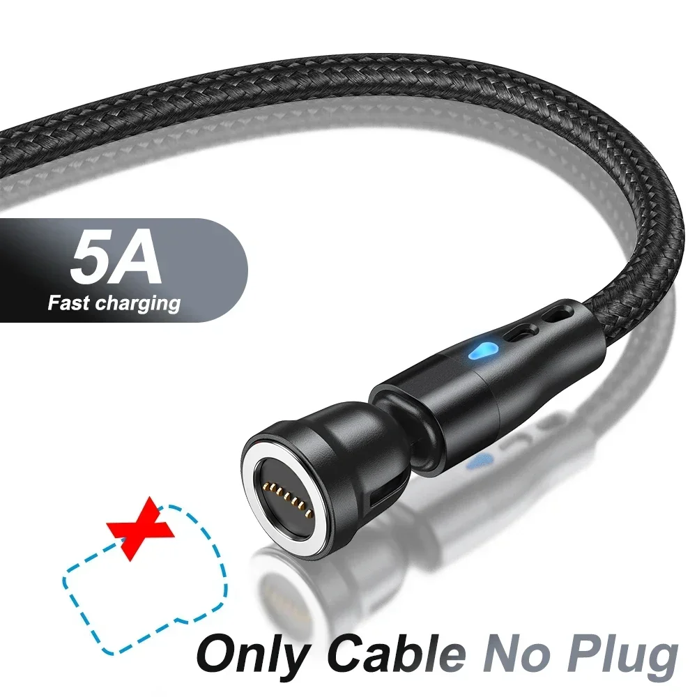 Enhanced Title: AUFU 540° Rotating Magnetic Fast Charging Cable with 5A Power Delivery