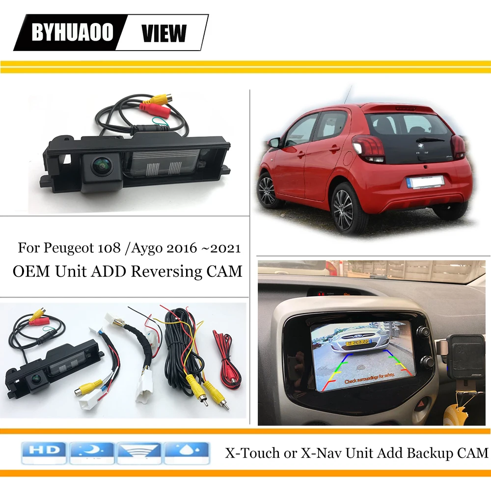 Kit de caméra de recul pour Toyota Aygo B4, Peugeot 108, citroën C1 2016 ~ 2021, unité x-touch x-nav, ajouter une caméra après-market P & P