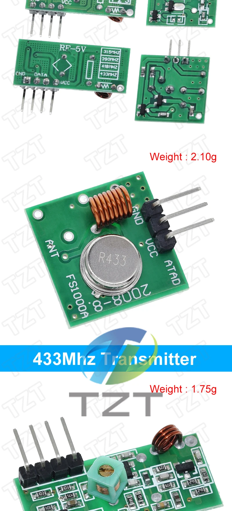 433 Mhz RF Wireless Sender Modul und Empfänger Kit 5 V DC 433 MHZ Wireless Für Arduino Raspberry Pi /ARM/MCU WL Diy Kit – Detail 10