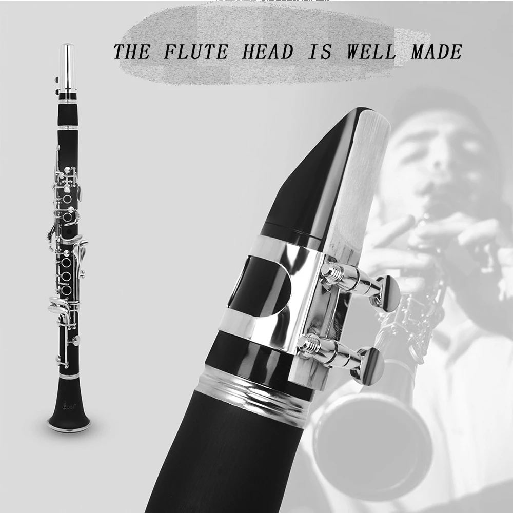  SLADE Professional Clarinet C Tune 17 Keys Woodwind Instrument Bakelite Body White Copper Keys with Box Reed Accessories