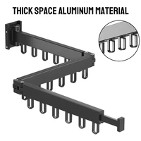 Retractable Cloth Drying Rack Folding Clothes Hanger Aluminum Indoor and Outdoor Wall Mount Space Saving 2