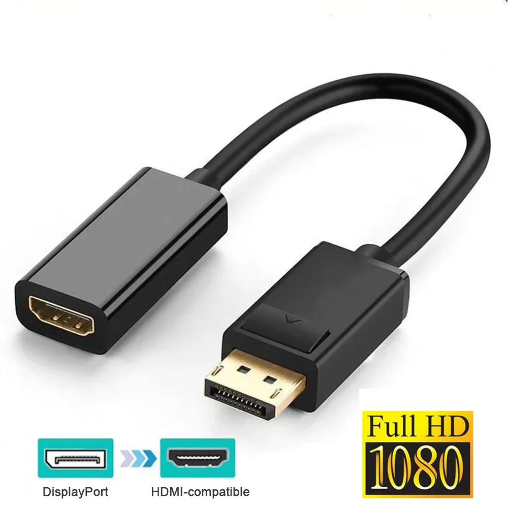 4K DisplayPort to HDMI-compatible Adapter Converter Display Port Male DP to Female HD TV Cable Adapter Video Audio For PC TV