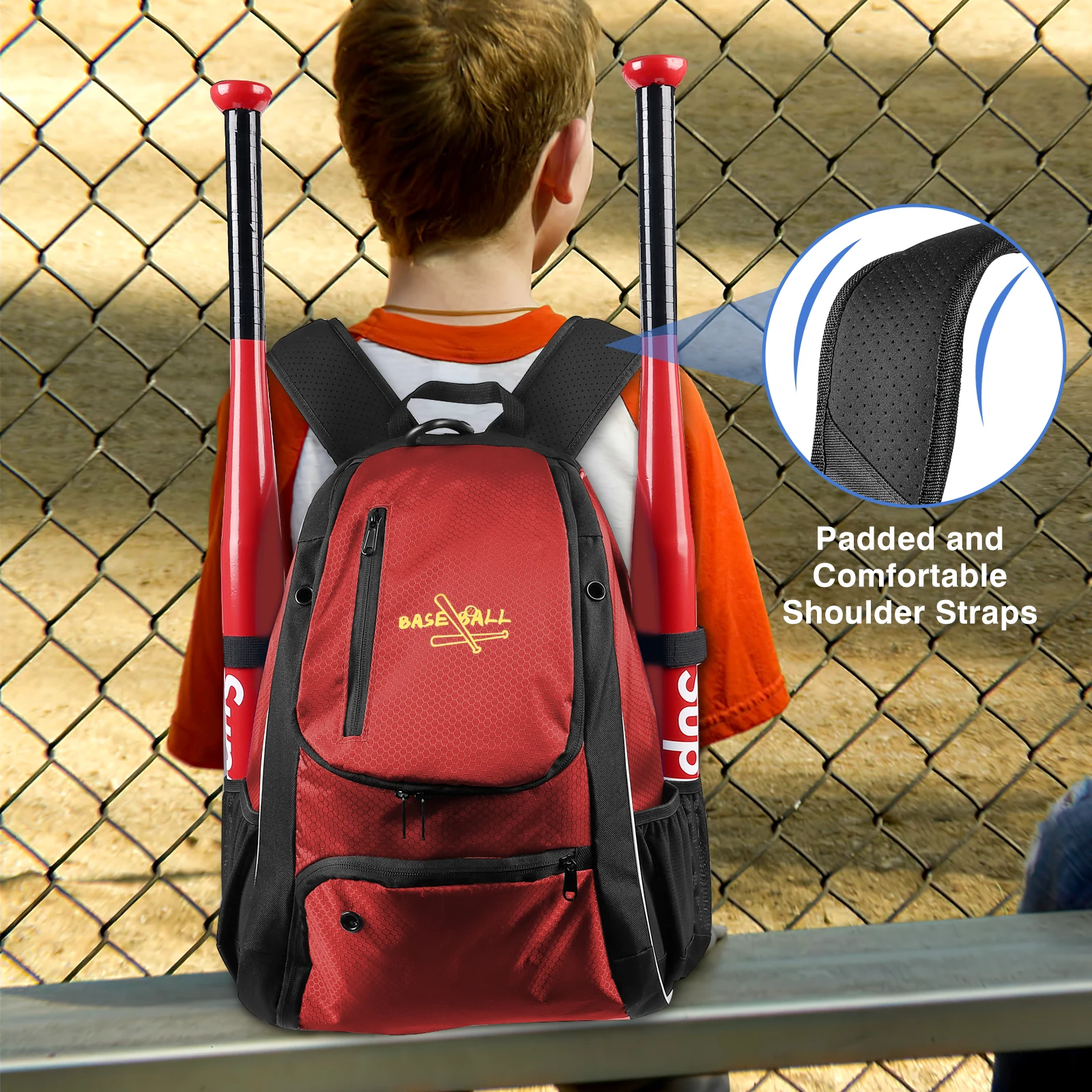Baseball Backpack Women Utility Baseball Bag for Kids Sports Equipments Bat Glove Bag Softball Practice Goods