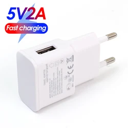 Universal 5V 2A Fast Charging Travel Wall Charger with USB Port - EU/US Plug - 5V (EU - WHITE)