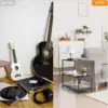 Melos coffee table, metal frame three-layer narrow edge table, sofa bedside table, with decorative ladder frame 6