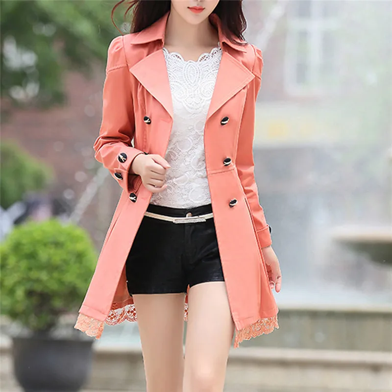 2024 New Basic Jacket Women Fashion Loose Winter Warm Long Sleeve Button Lace Jacket Coat With Belt Lady Elegant Windbreaker