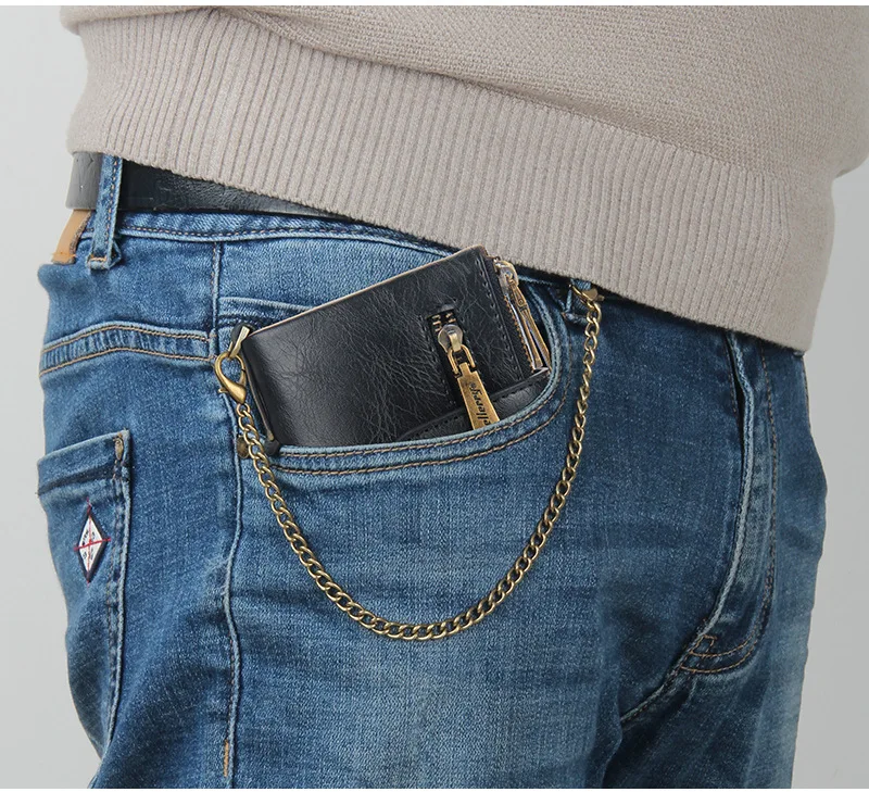 Men Wallet retro Leather gentleman Slim purse Pocket  Coin Pouch short Portable Card Holder Male Double Zipper money clip