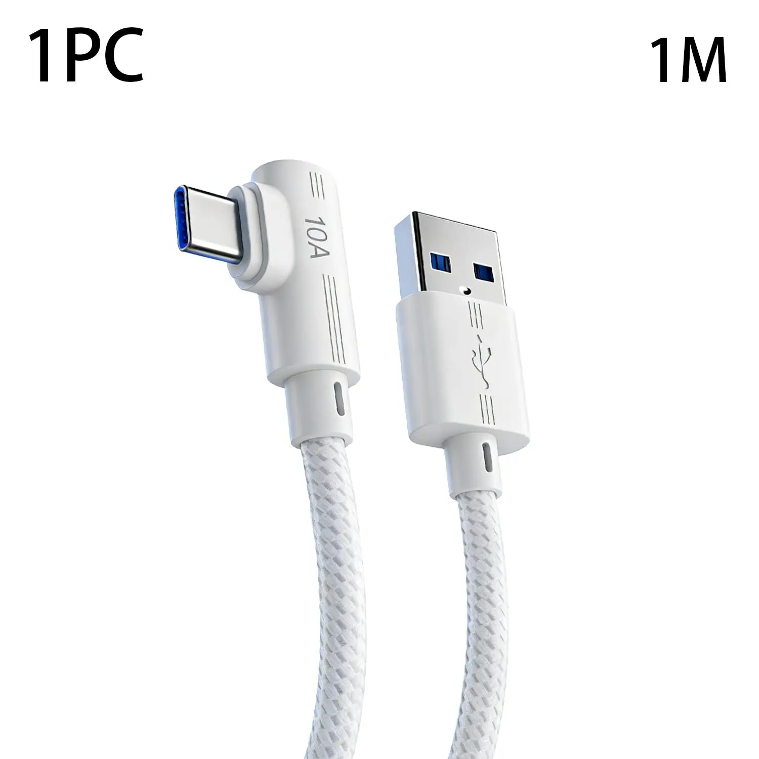 High-Speed Durability: Right Angle Nylon Braided USB-C Charging Cable