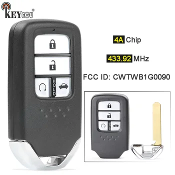 Keyforkess 433.92MHz 4A Chip ID FCC: sostituzione muslimb 4 pulsanti Smart Remote Key Fob per Honda Accord 2018 2019 2020 2021