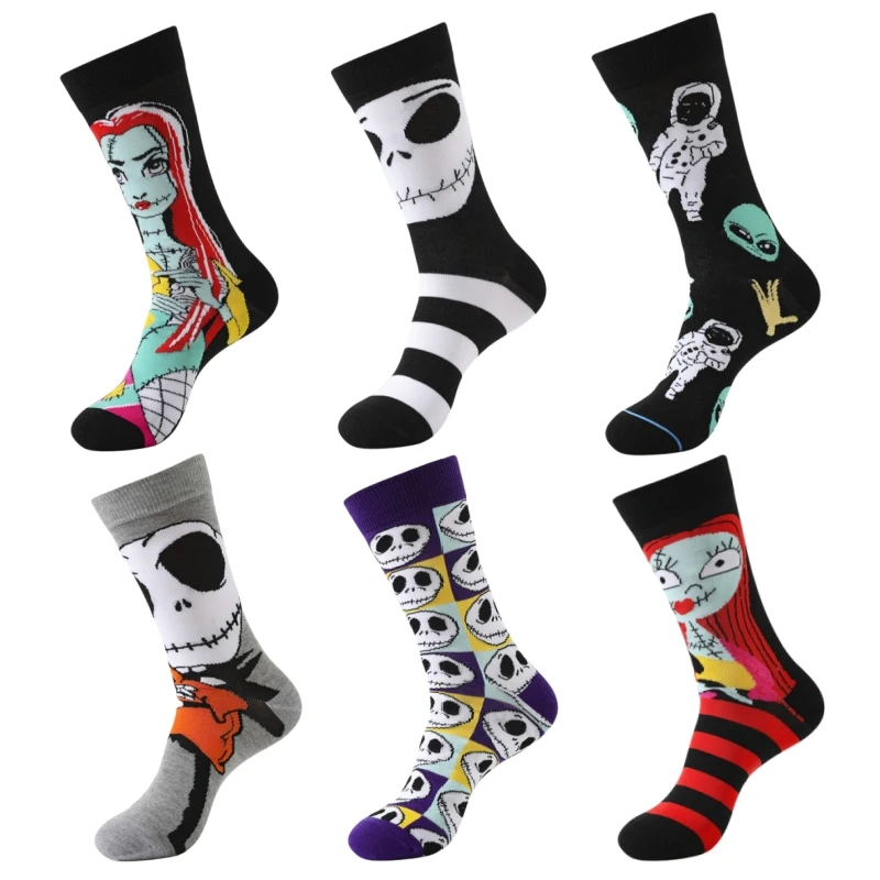 

Halloween 16 Style Creative Fashion Personalized Men Women Cosplay Breathable Cotton Sock Cartoon Cotton Funny Couple Socks