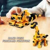 Dinosaur Excavator Engineering Vehicle 2 in 1 Deformation Brachiosaurus Inertial Automatic Crash Transforming Car Toy Kids Gift 4