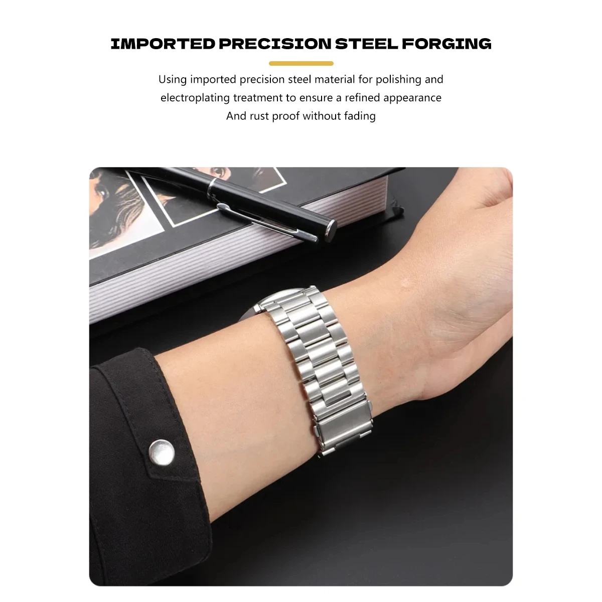 Quick Fit Stainless Steel Strap - No Gaps Design