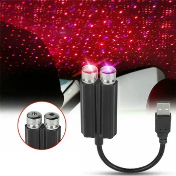 자동차 지붕 별빛 인테리어 USB LED 조명, 별이 빛나는 분위기 프로젝터 장식, 밤 홈 장식, 갤럭시 라이트, 자동차 액세서리