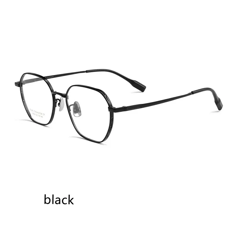 

52mm Fashion Glasses Women's Comfortable Vintage Polygon Pure Titanium Eyewear Prescription Eyeglasses Frame For Men 2092P