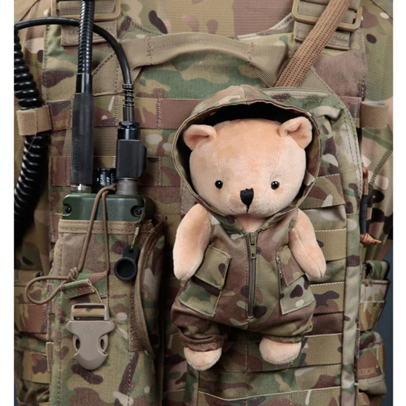 

Camouflage Tactical Bear Outdoor Camping Trekking Bag Vest Hanging Accessory Fishing Training Hunting Portable Detachable Toy