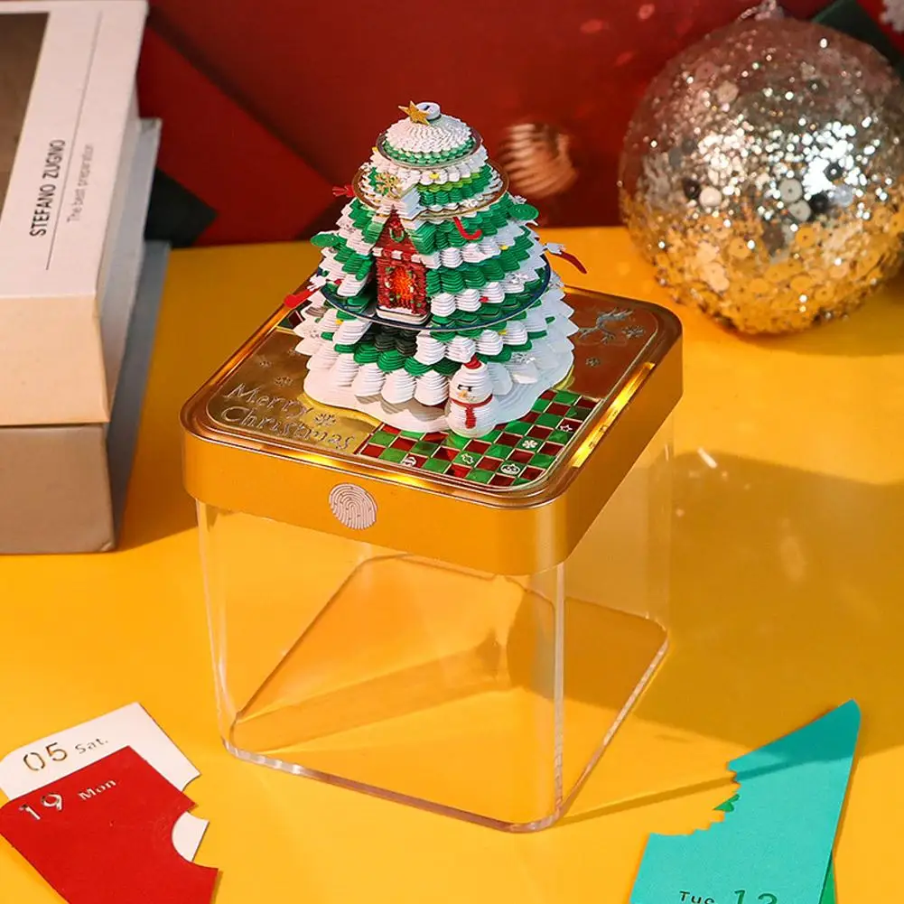 2026 Desk Calendar With LED Light Christmas Tree Sculpture 3D Tear Away ...